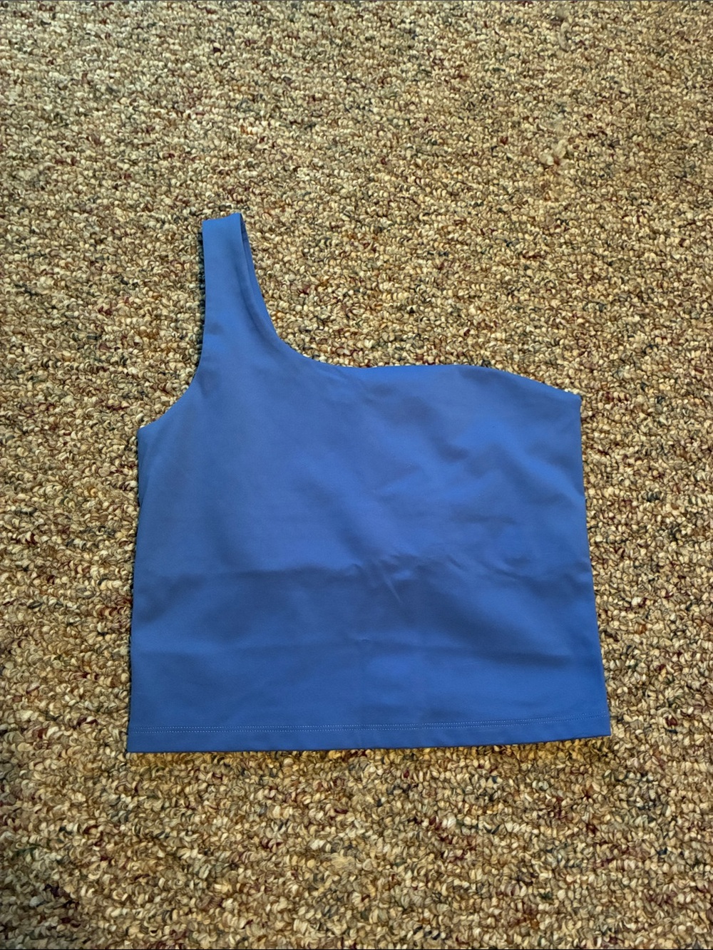 girlfriend collective Periwinkle One-Shoulder Crop Top